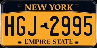 NY license plate HGJ2995