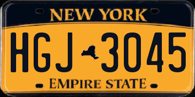 NY license plate HGJ3045