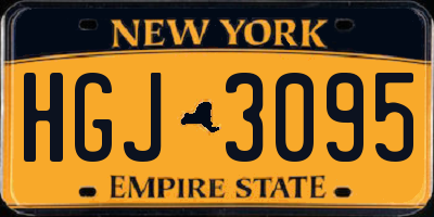 NY license plate HGJ3095