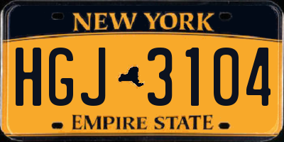 NY license plate HGJ3104