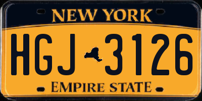 NY license plate HGJ3126