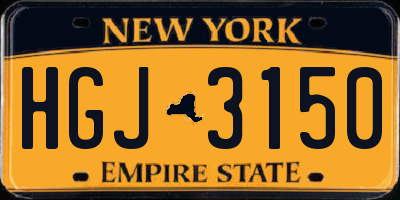 NY license plate HGJ3150