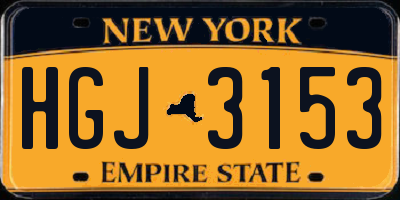 NY license plate HGJ3153