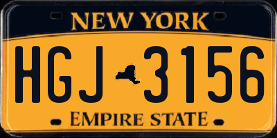 NY license plate HGJ3156
