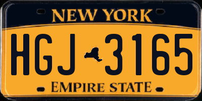NY license plate HGJ3165