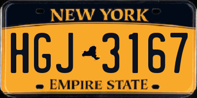 NY license plate HGJ3167