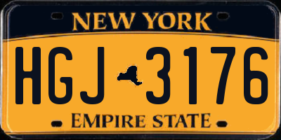 NY license plate HGJ3176