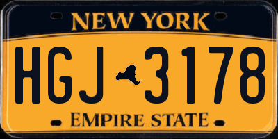 NY license plate HGJ3178