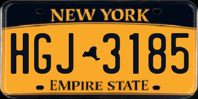 NY license plate HGJ3185