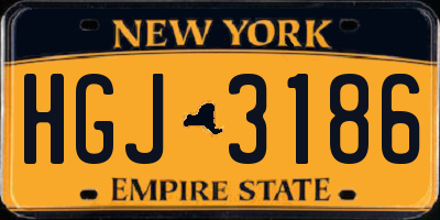 NY license plate HGJ3186