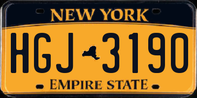 NY license plate HGJ3190