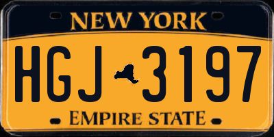NY license plate HGJ3197
