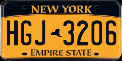 NY license plate HGJ3206