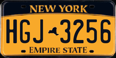 NY license plate HGJ3256