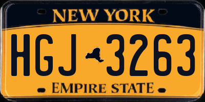 NY license plate HGJ3263