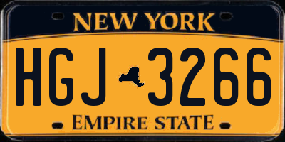 NY license plate HGJ3266