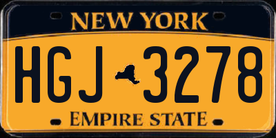 NY license plate HGJ3278