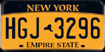 NY license plate HGJ3296
