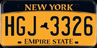 NY license plate HGJ3326