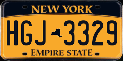 NY license plate HGJ3329