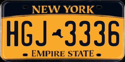 NY license plate HGJ3336