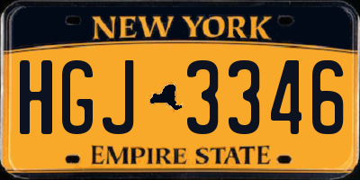 NY license plate HGJ3346