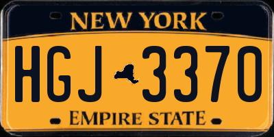 NY license plate HGJ3370