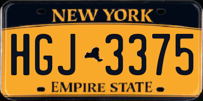 NY license plate HGJ3375