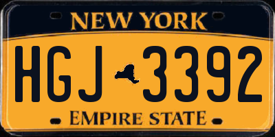 NY license plate HGJ3392