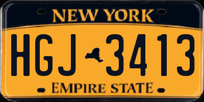 NY license plate HGJ3413