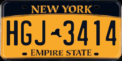 NY license plate HGJ3414