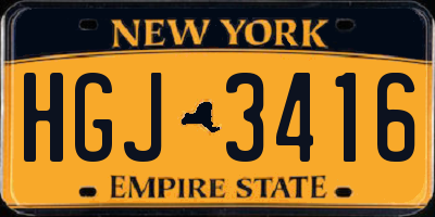 NY license plate HGJ3416
