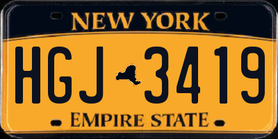 NY license plate HGJ3419