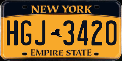 NY license plate HGJ3420