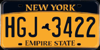 NY license plate HGJ3422