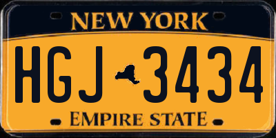 NY license plate HGJ3434