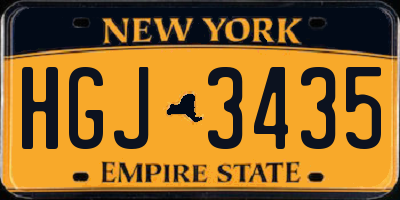 NY license plate HGJ3435