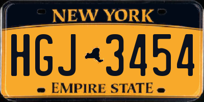NY license plate HGJ3454