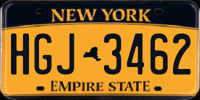 NY license plate HGJ3462