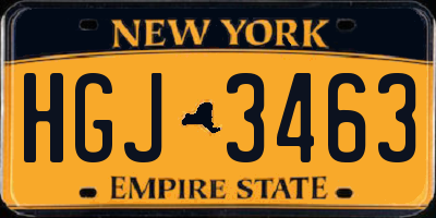 NY license plate HGJ3463