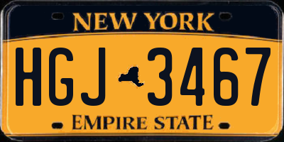 NY license plate HGJ3467