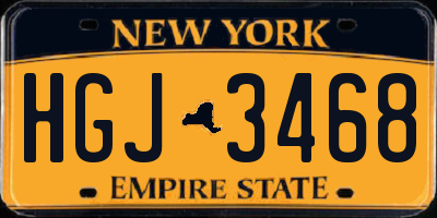 NY license plate HGJ3468