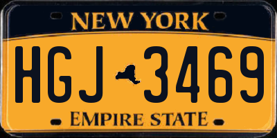 NY license plate HGJ3469