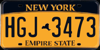 NY license plate HGJ3473