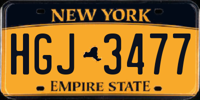 NY license plate HGJ3477