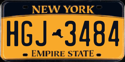 NY license plate HGJ3484