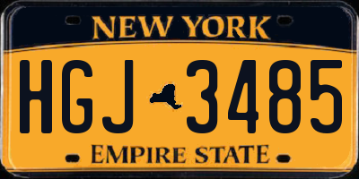 NY license plate HGJ3485