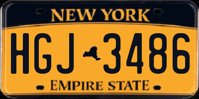NY license plate HGJ3486