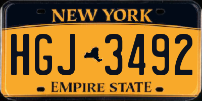 NY license plate HGJ3492