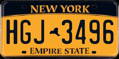 NY license plate HGJ3496